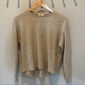 Project Social T | oatmeal long sleeve waffle t | size medium